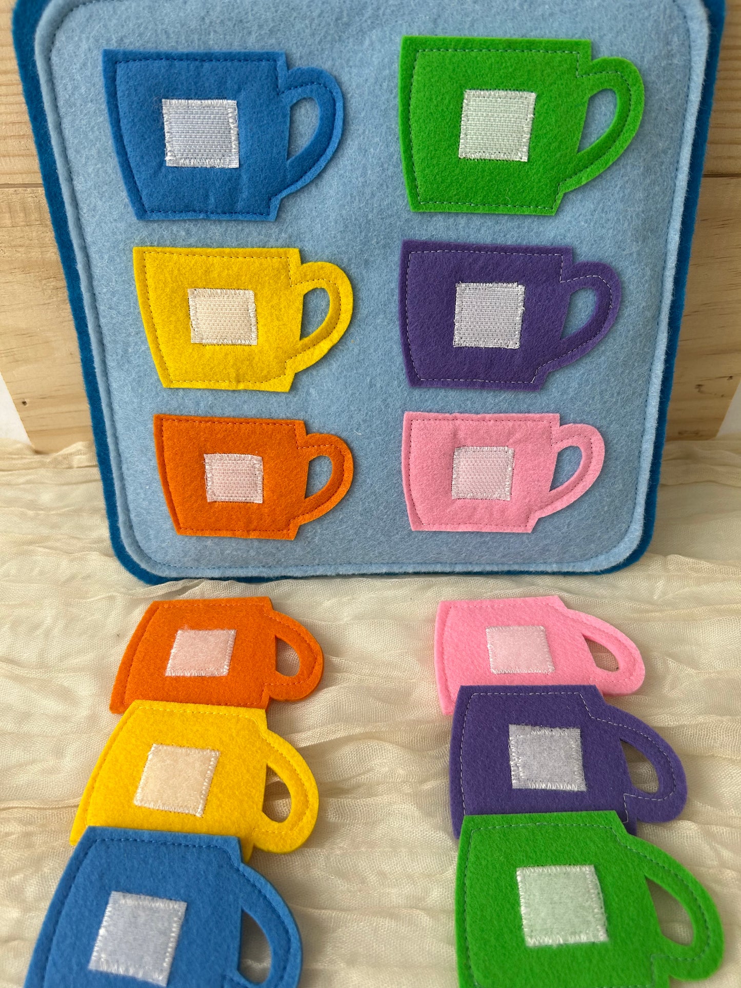 Plaque d'éveil en feutrine 3 - Fait à la main - Made in France