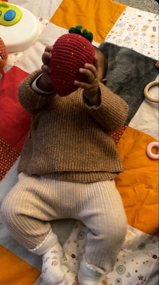 Hochets fraise - Fait à la main au crochet - Made in France