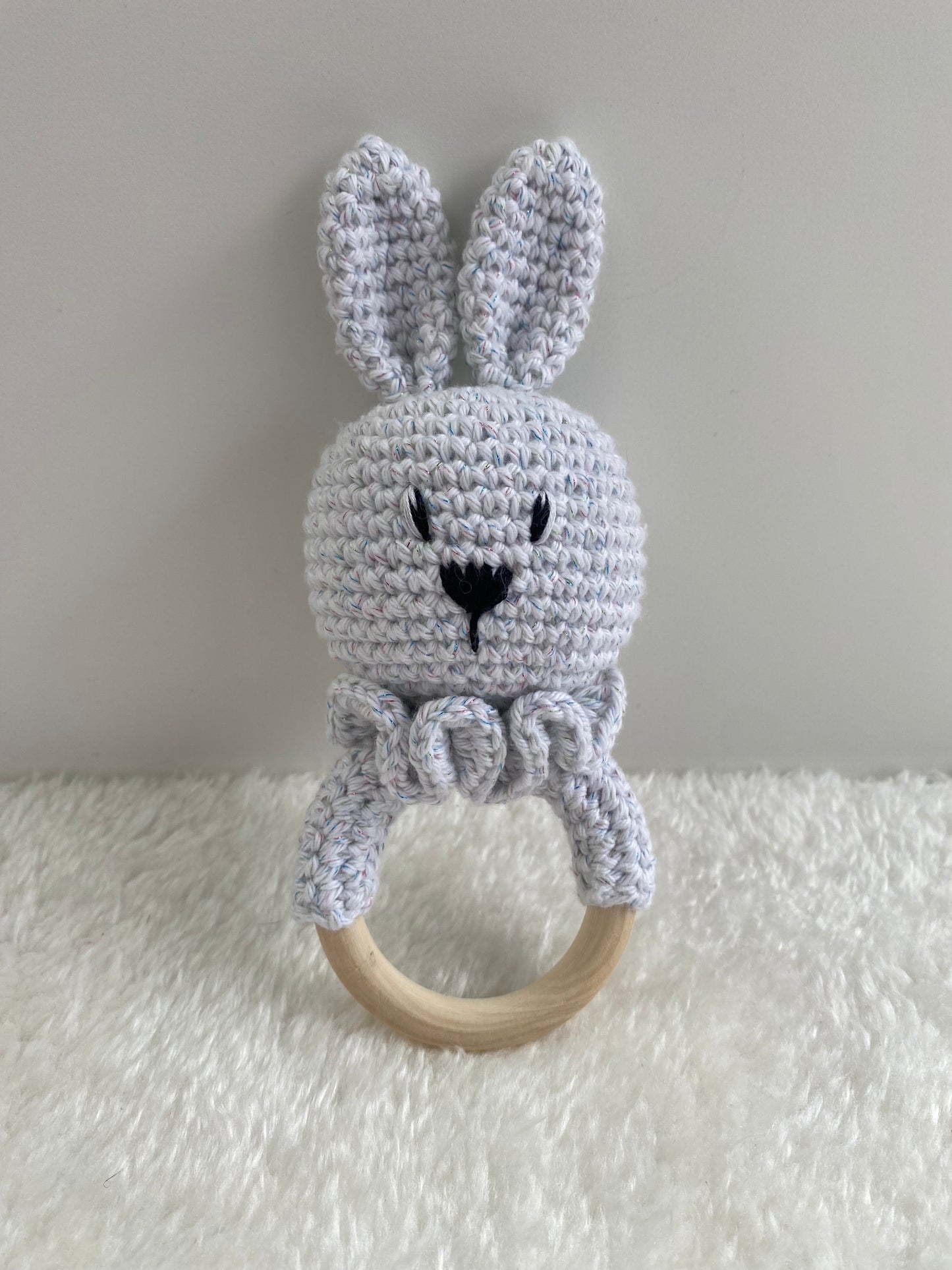 Anneau de dentition cuty lapin - Fait à la main au crochet - Made in France