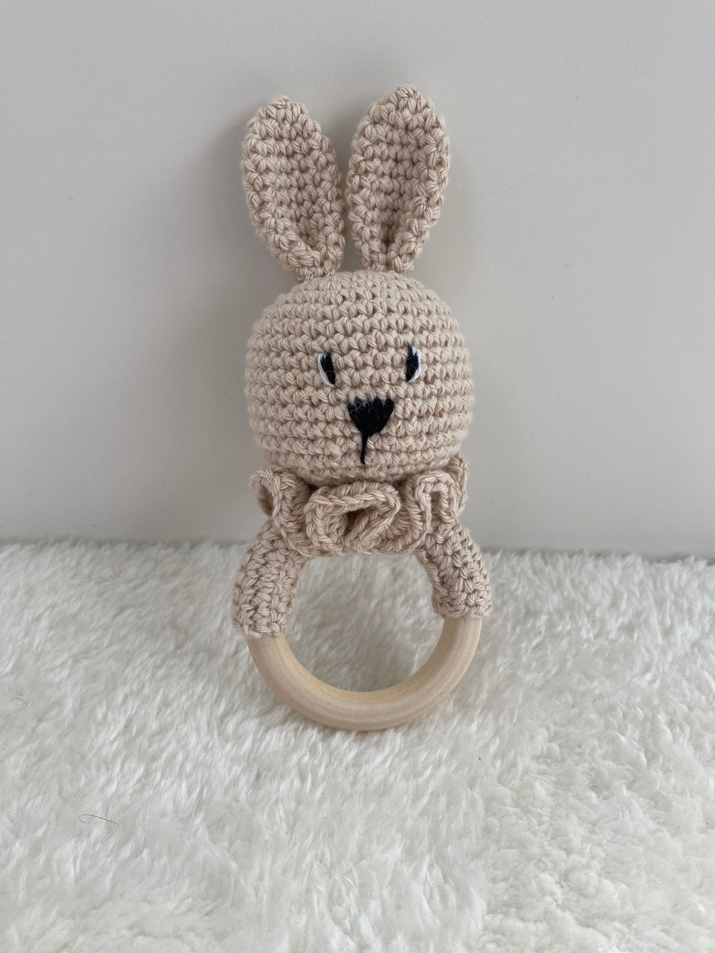 Anneau de dentition cuty lapin - Fait à la main au crochet - Made in France