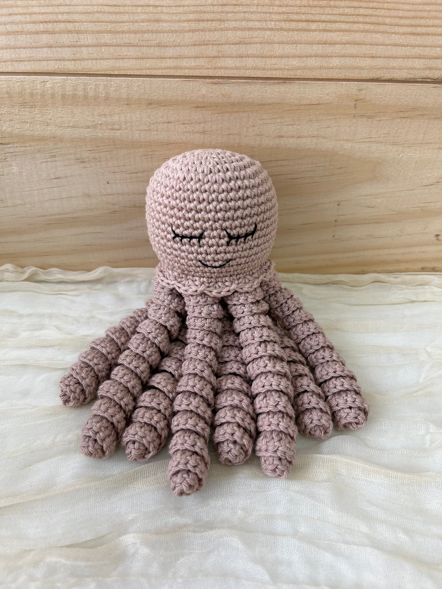 Doudou curly pieuvre - Fait à la main au crochet - Made in France