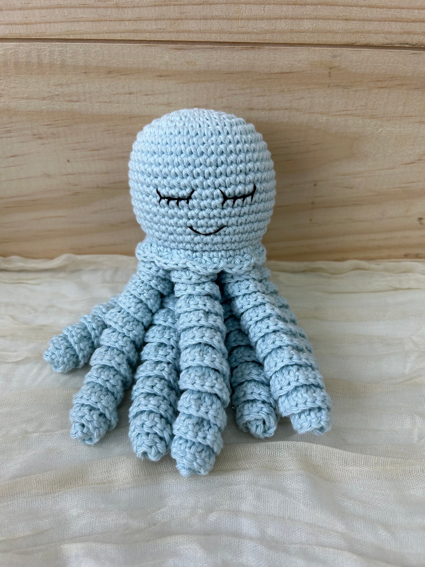 Doudou curly pieuvre - Fait à la main au crochet - Made in France