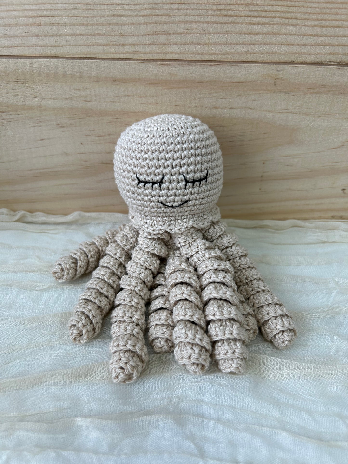 Doudou curly pieuvre - Fait à la main au crochet - Made in France