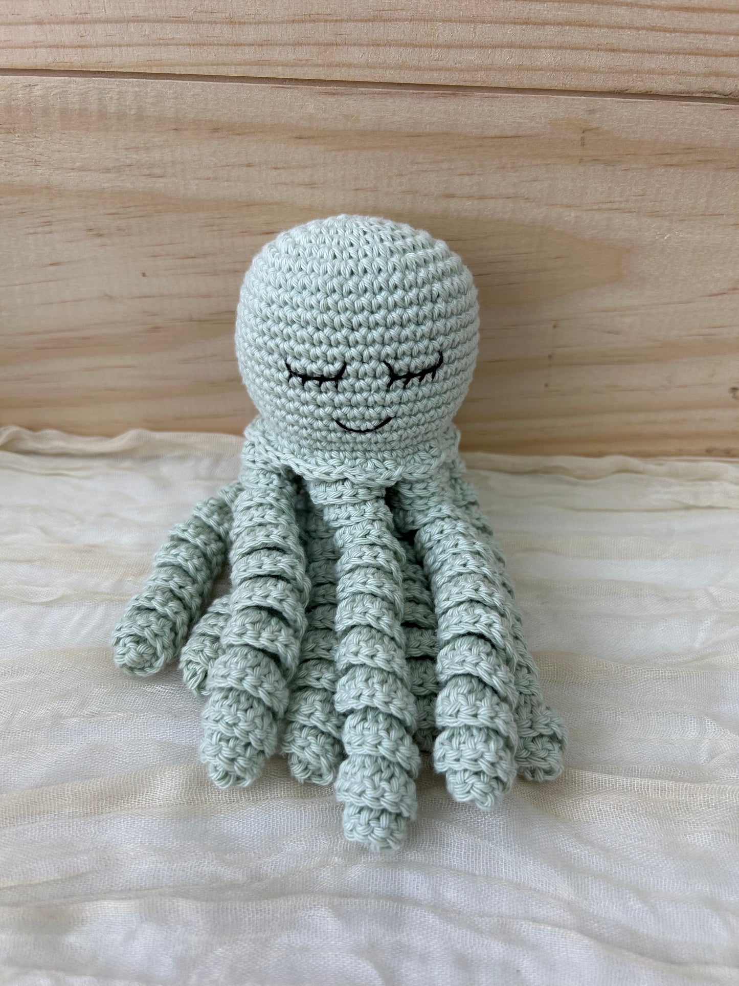 Doudou curly pieuvre - Fait à la main au crochet - Made in France