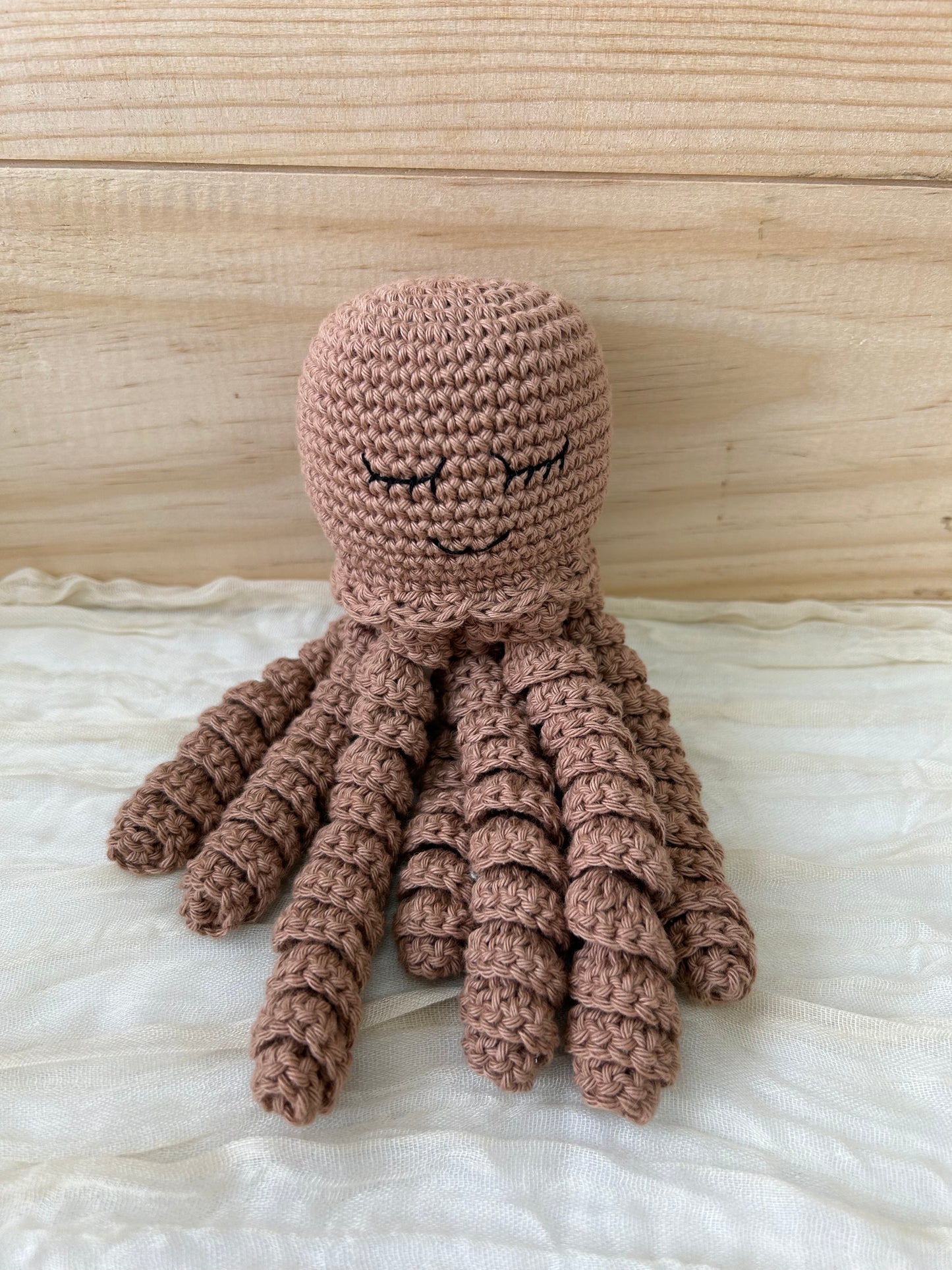 Doudou curly pieuvre - Fait à la main au crochet - Made in France