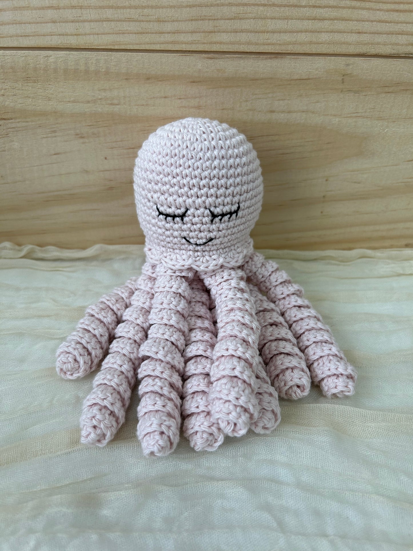 Doudou curly pieuvre - Fait à la main au crochet - Made in France