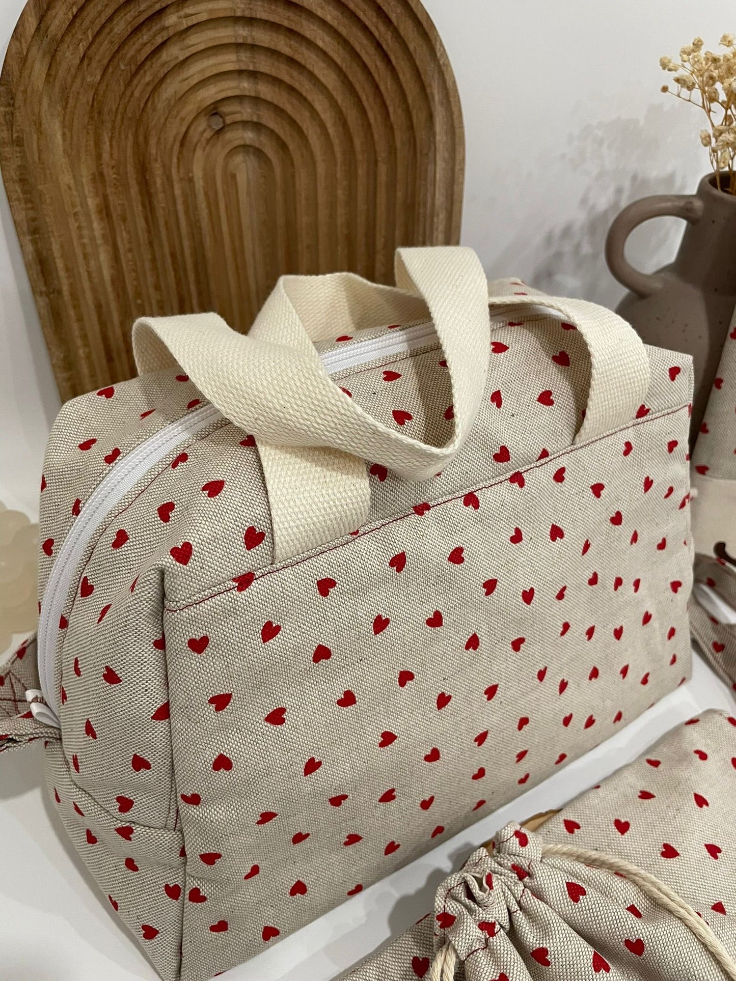 Coffret Sac à Langer et ses accessoires - Fait à la main - Made in France
