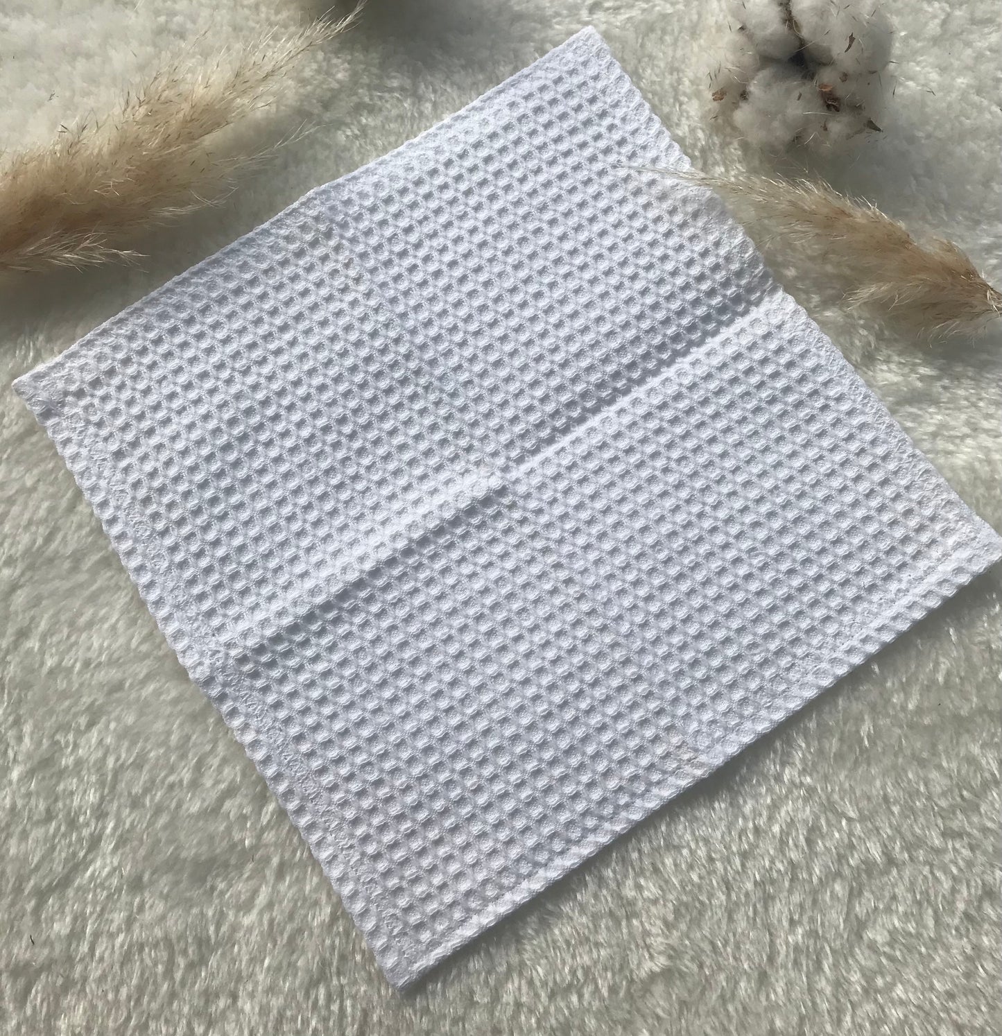 5 Carrés lavables - tissu nid d'abeille