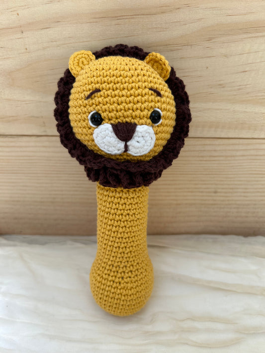 Hochets lion - Fait à la main au crochet - Made in France