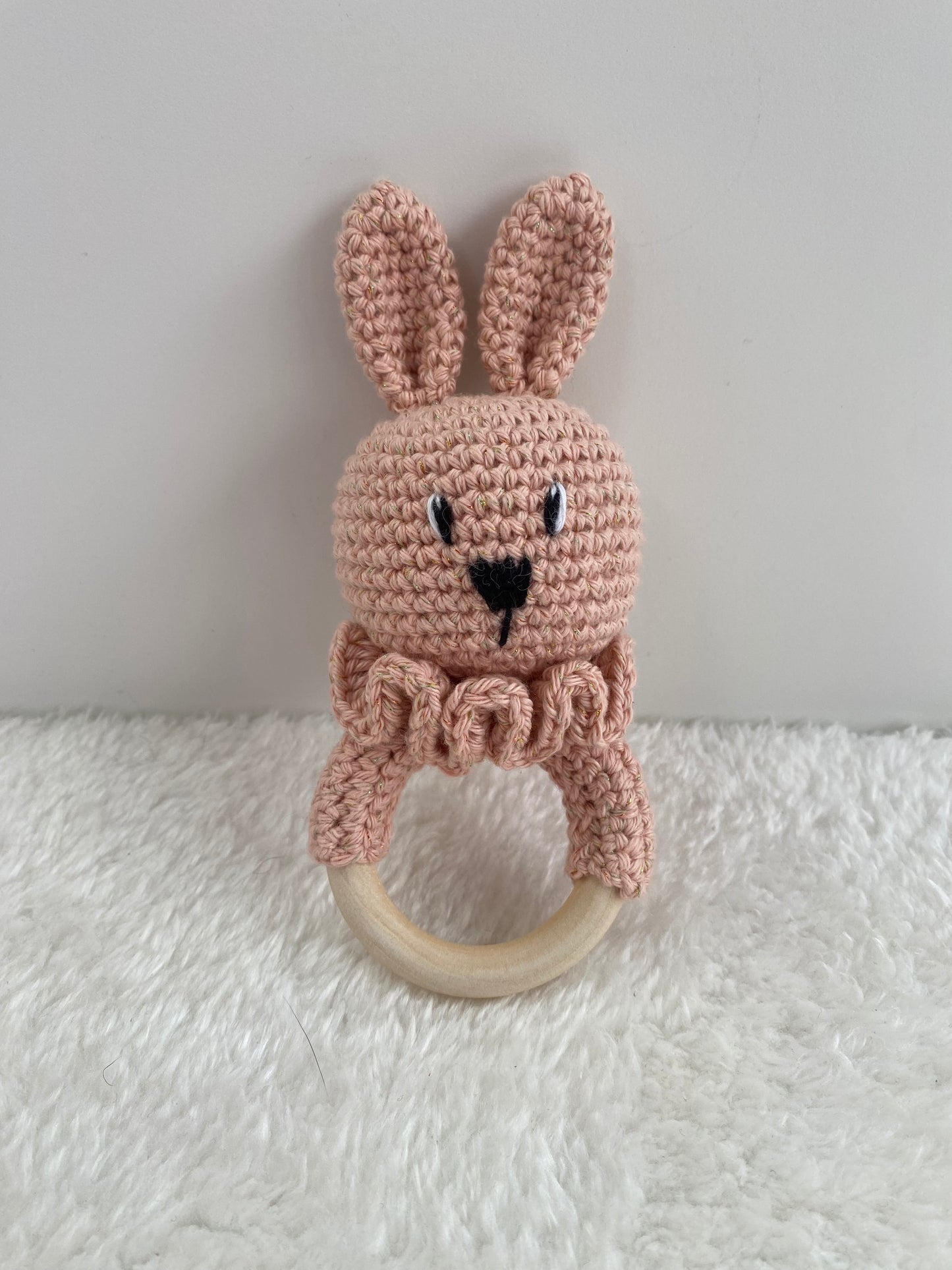Anneau de dentition cuty lapin - Fait à la main au crochet - Made in France