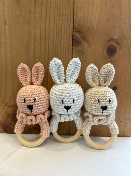 Anneau de dentition cuty lapin - Fait à la main au crochet - Made in France