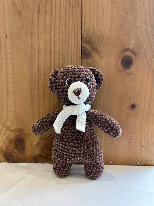 Doudou minky little bear - Fait à la main au crochet - Made in France